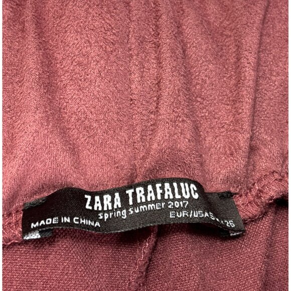 Zara Trafaluc Womens Faux Suede Lounge Spring Summer 2017 Size XS Elastic Waist - Picture 7 of 8